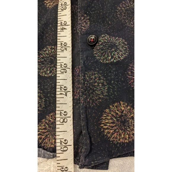 Jared Lang Shirt Men's XL Button Up Long Sleeve Cotton Men, Fireworks pattern - Picture 6 of 11